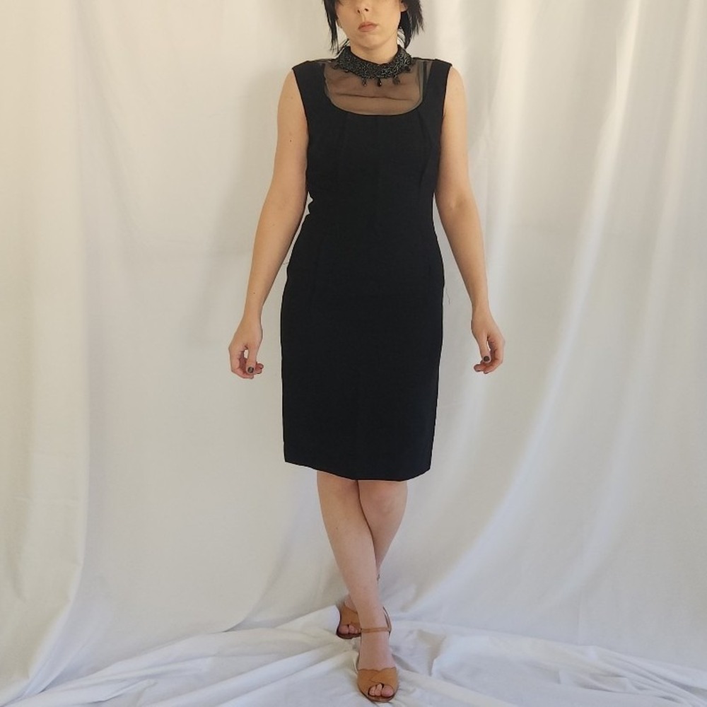 60s Black Sleeveless Cocktail Dress